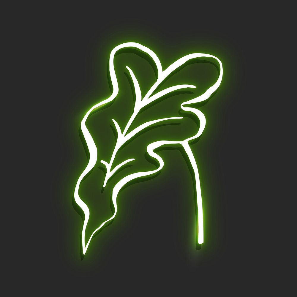 Neon green leaf vector illustration
