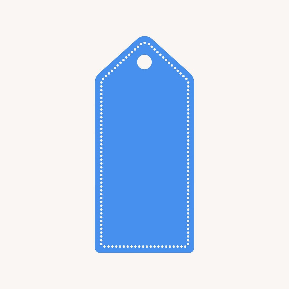 Blue price tag, simple banner label collage element vector