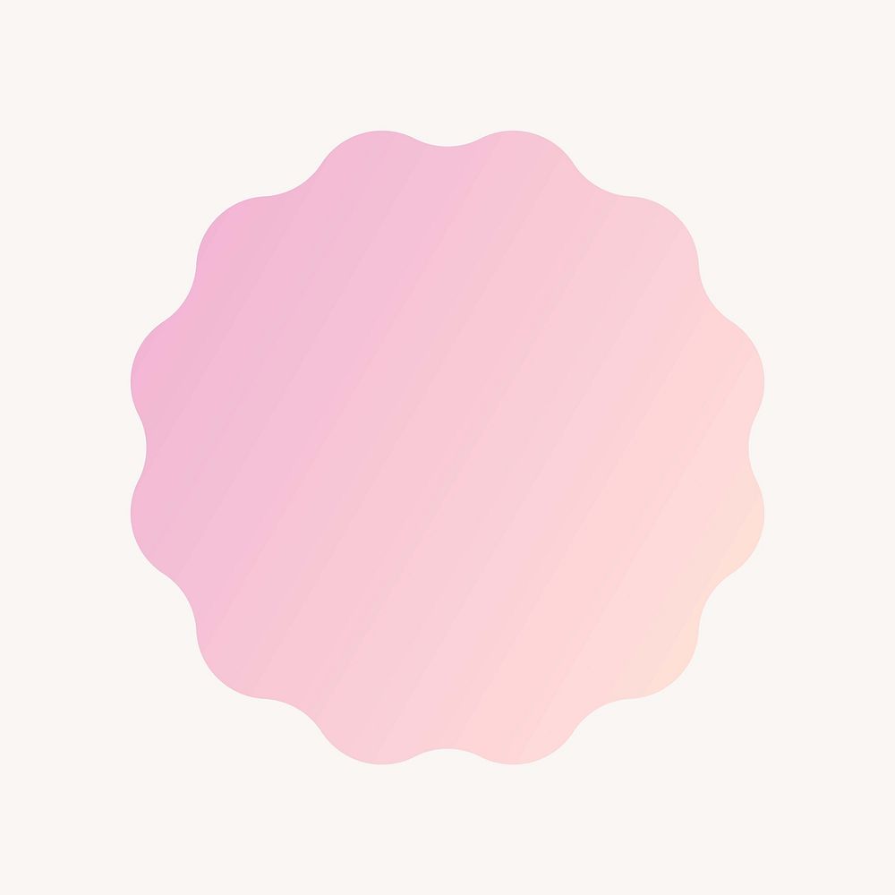 Circle bubble speech, gradient pink and orange pastel badge  collage element vector