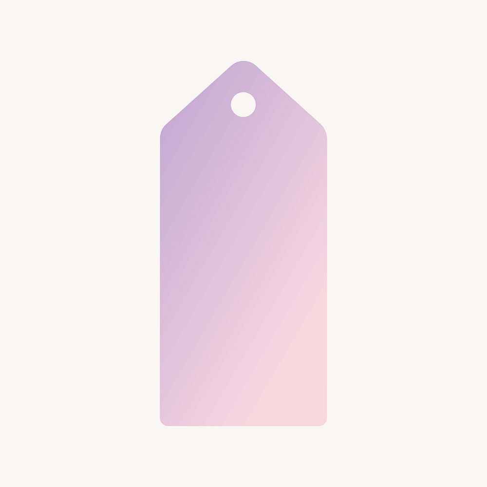 Pink and orange pastel price tag, gradient badge  collage element vector
