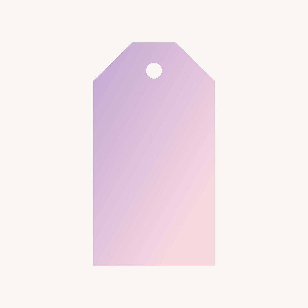 Pink and orange price tag, gradient design  badge