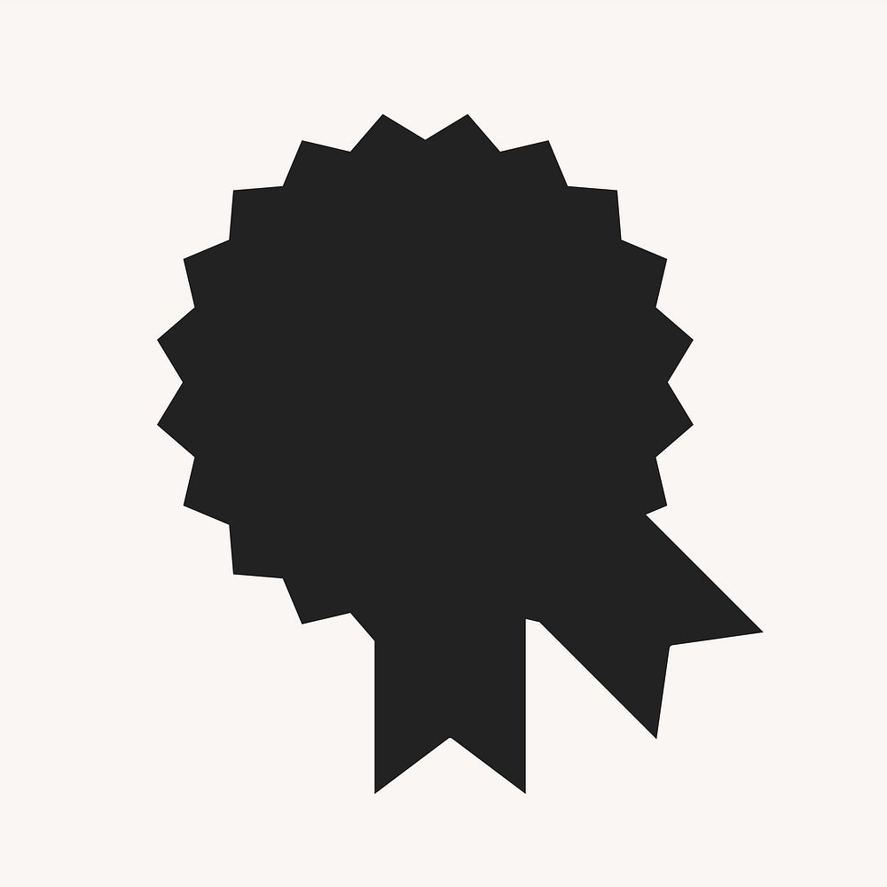 Black winner award badge, simple jagged price tag design collage element vector