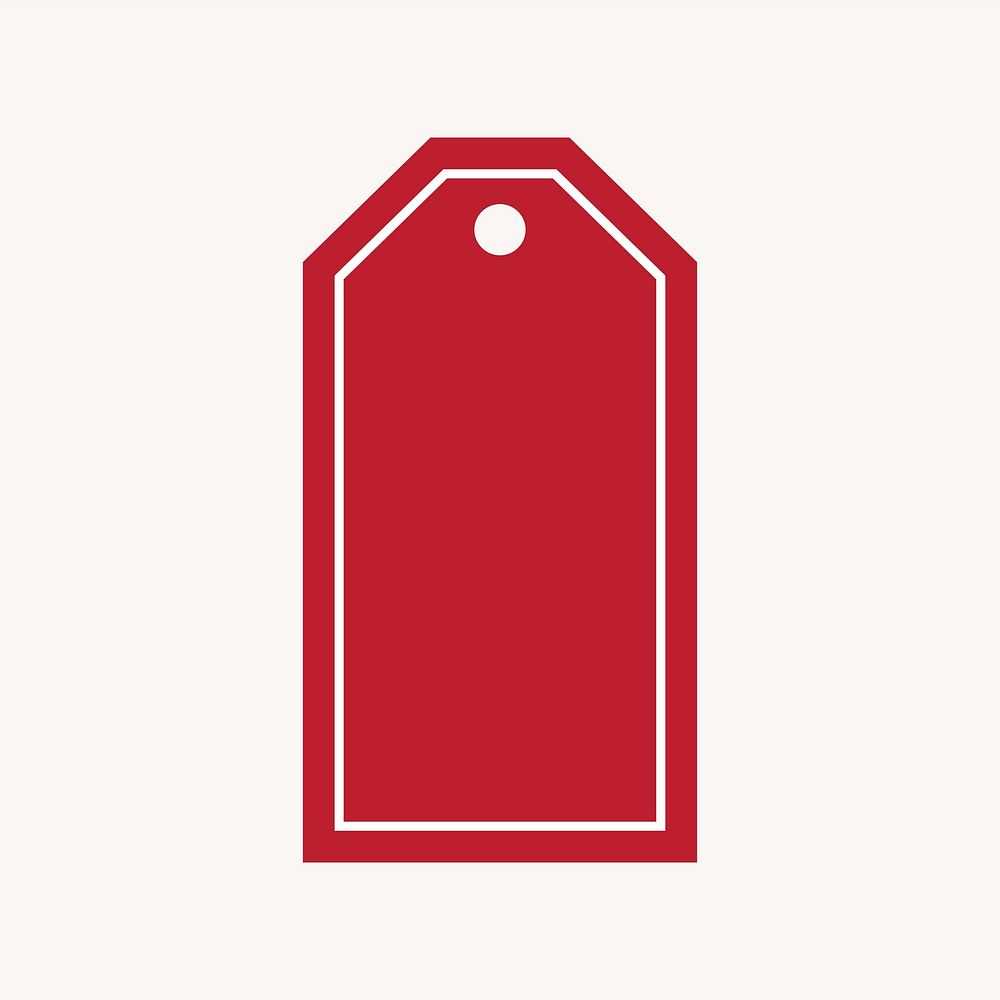 Red price tag, simple  label collage element vector