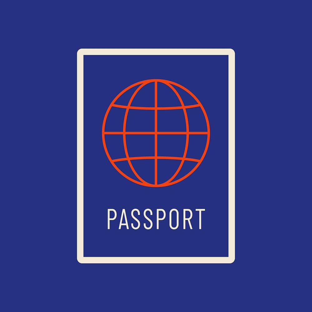 Blue passport illustration vector
