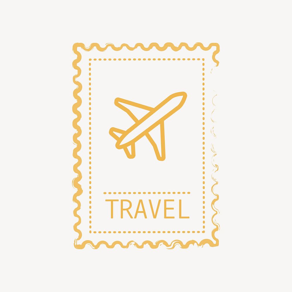 Yellow travel stamp isolated design