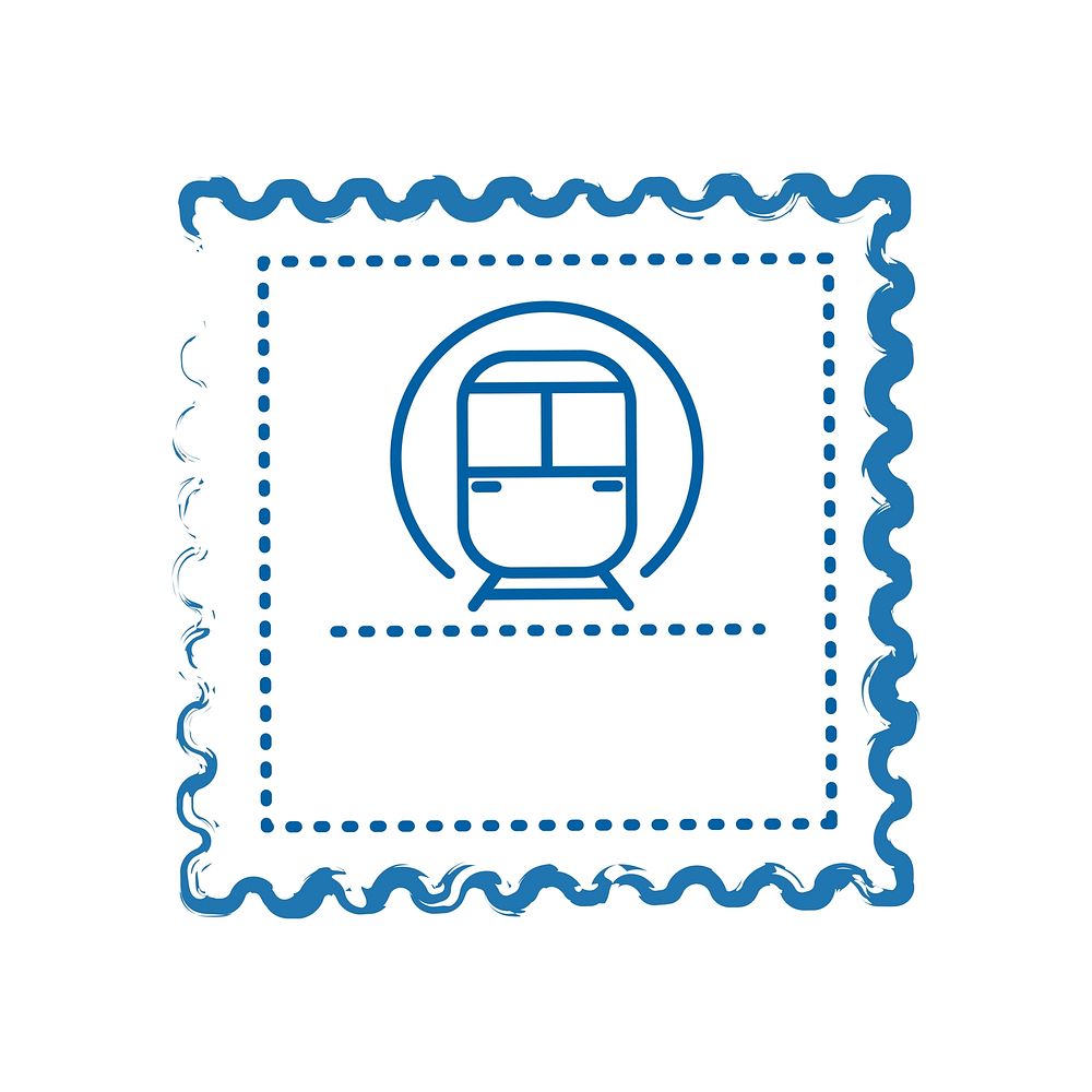 Blue transportation stamp isolated design