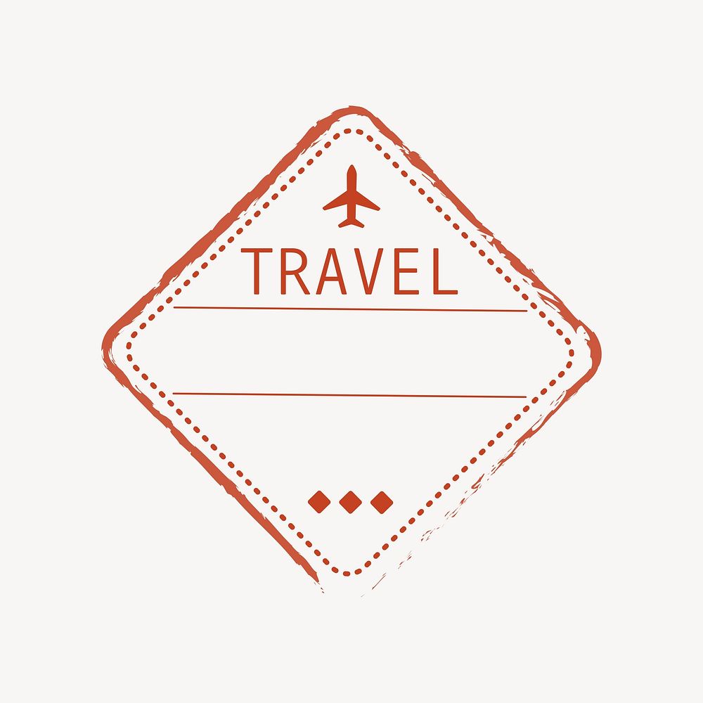 Red travel outline badge isolated design