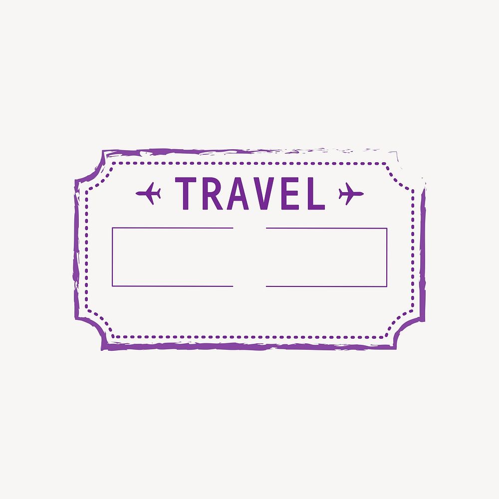 Purple travel outline badge vector