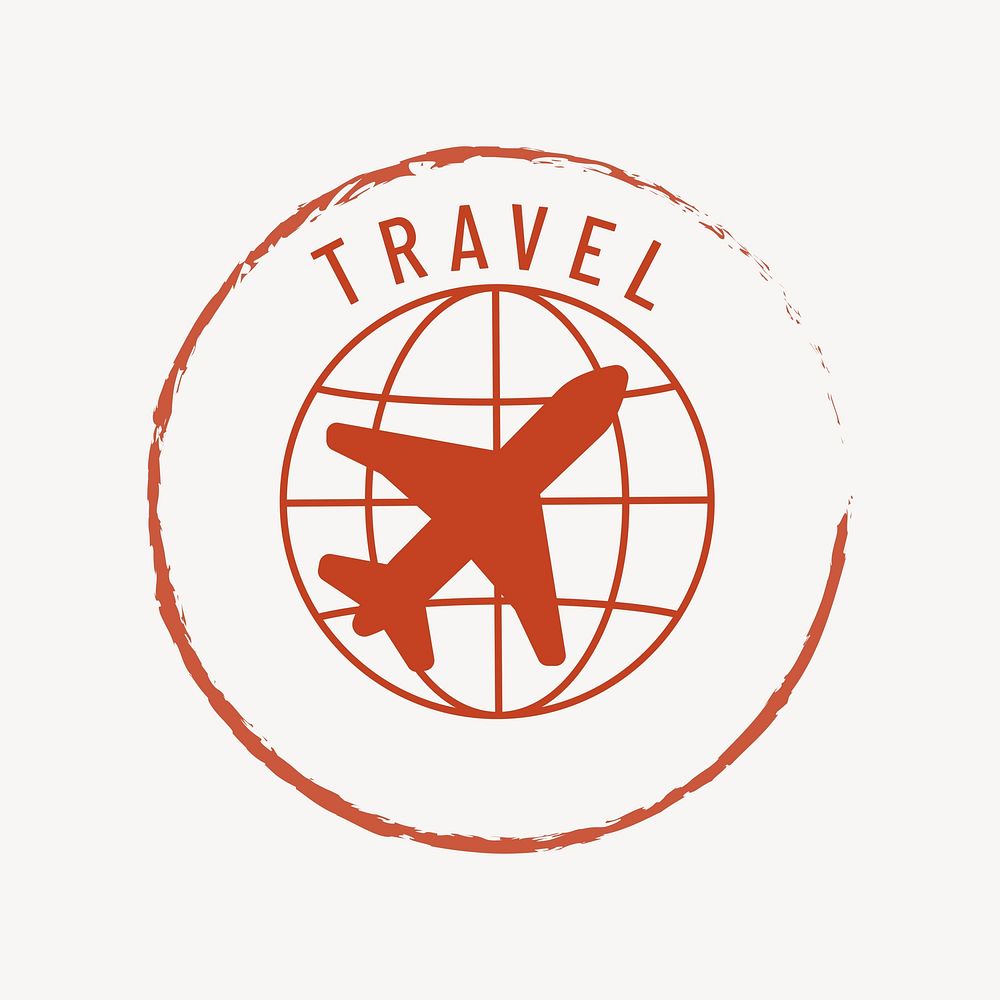 Red travel stamp vector