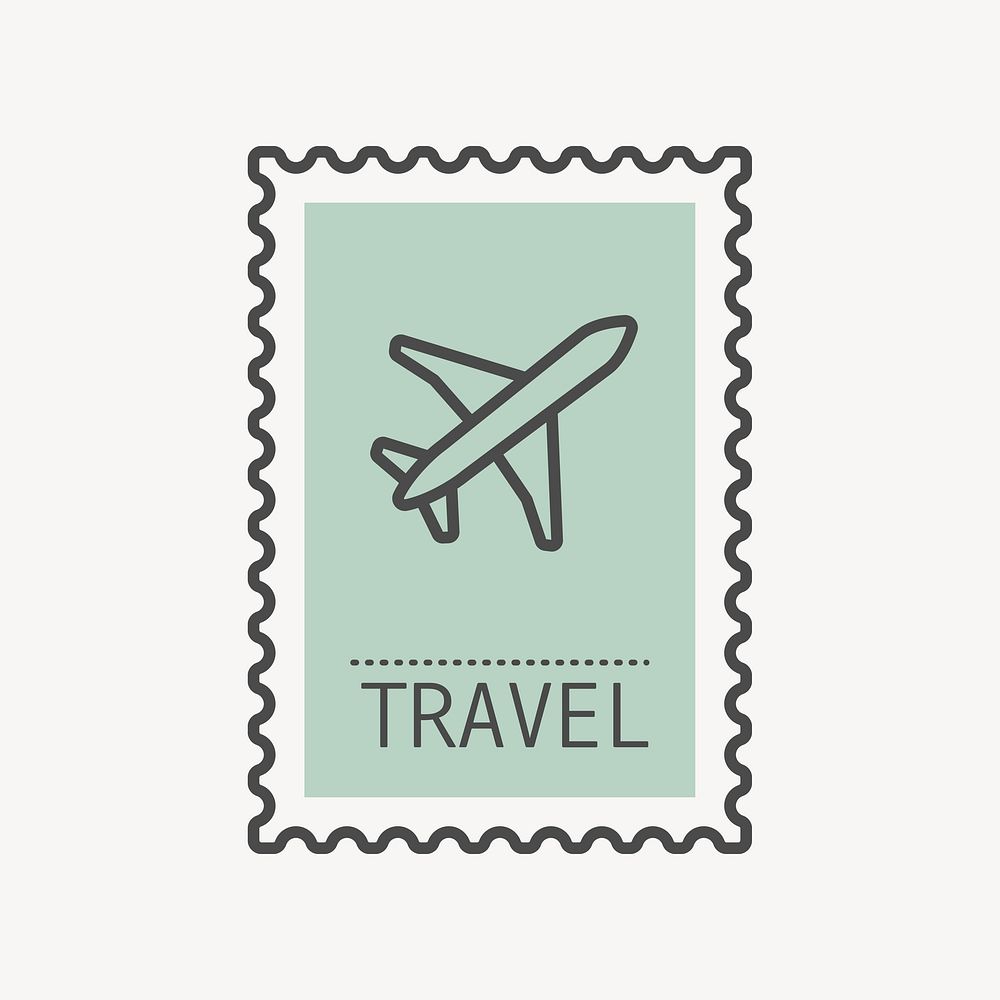 Pastel travel stamp isolated design