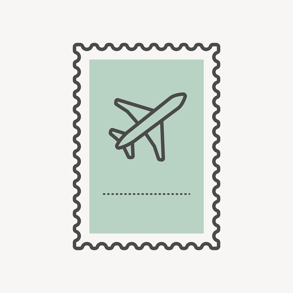 Green postage stamp vector