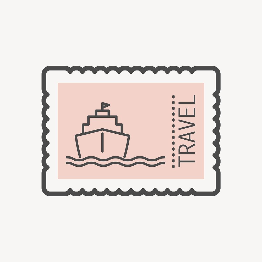 Pink travel stamp vector