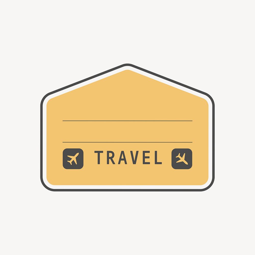 Yellow travel badge vector