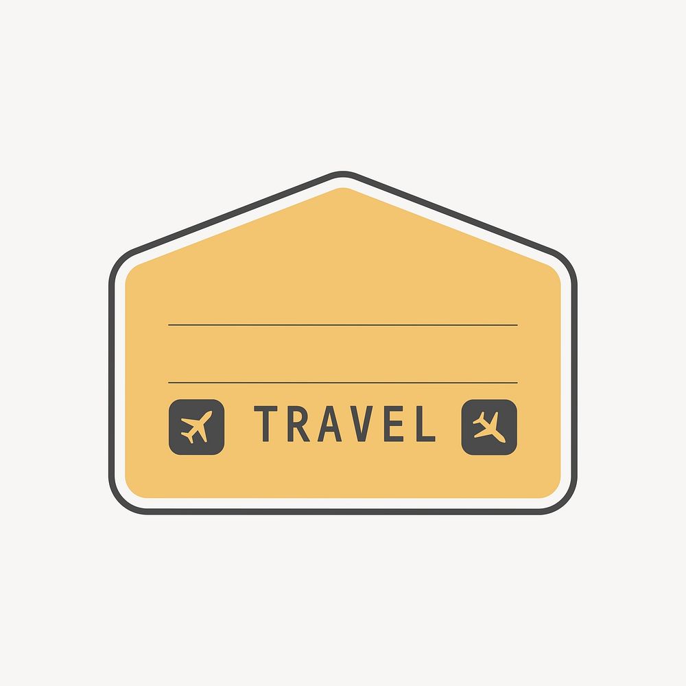 Yellow travel badge isolated design