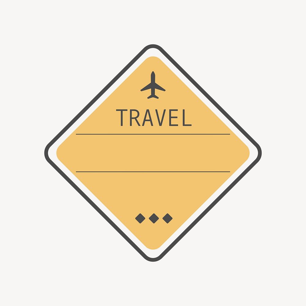 Yellow travel badge isolated design