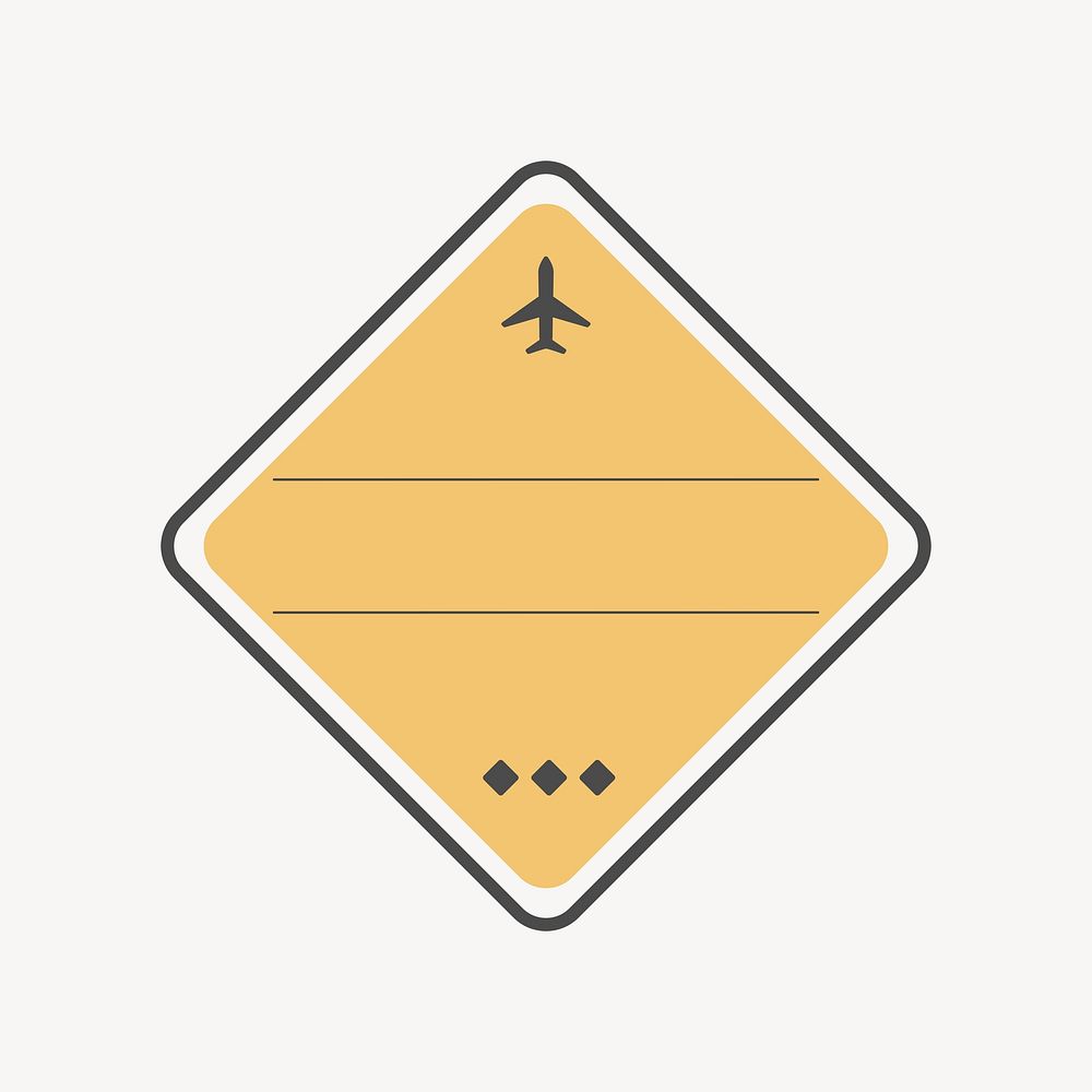 Yellow airport badge vector