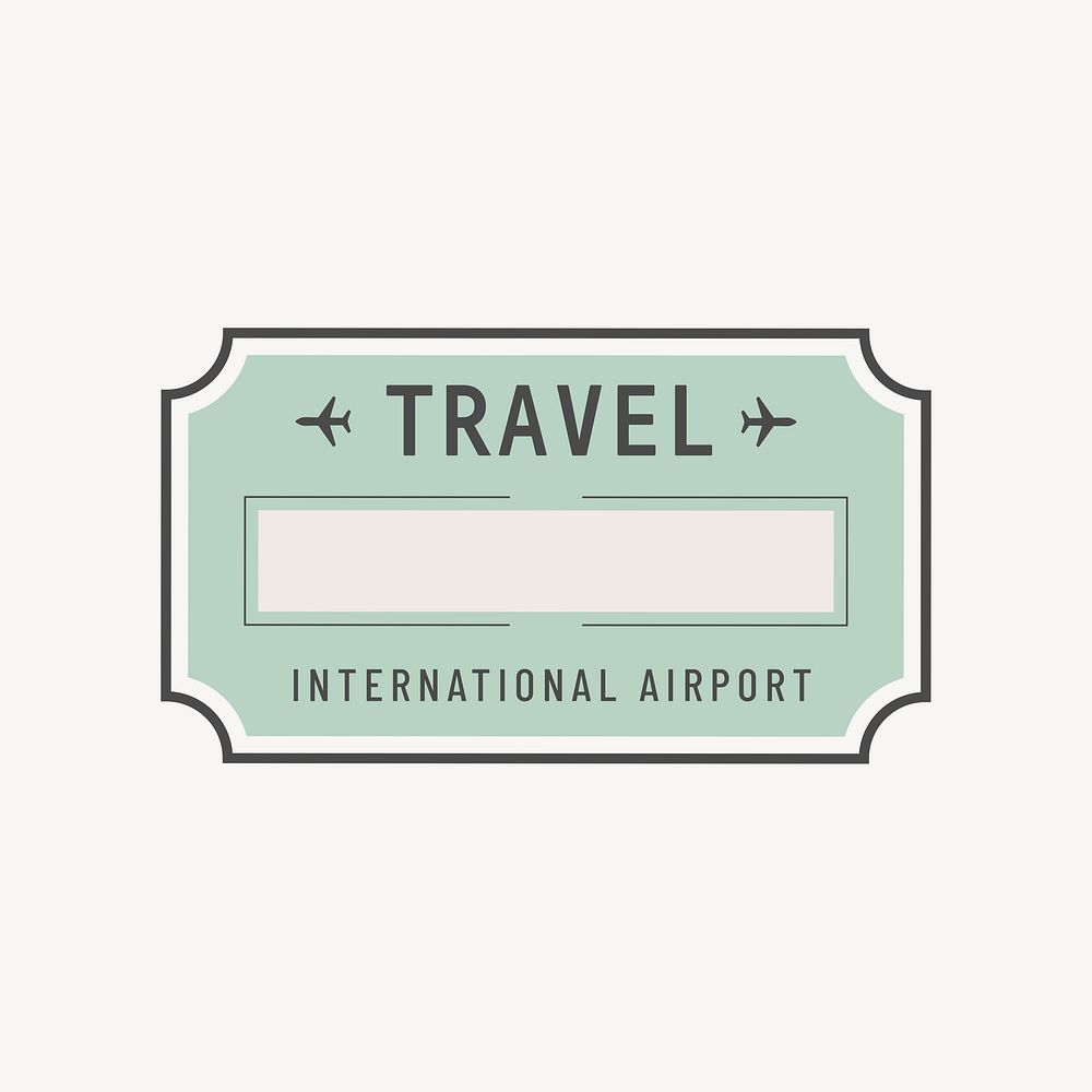 Mint green travel badge vector