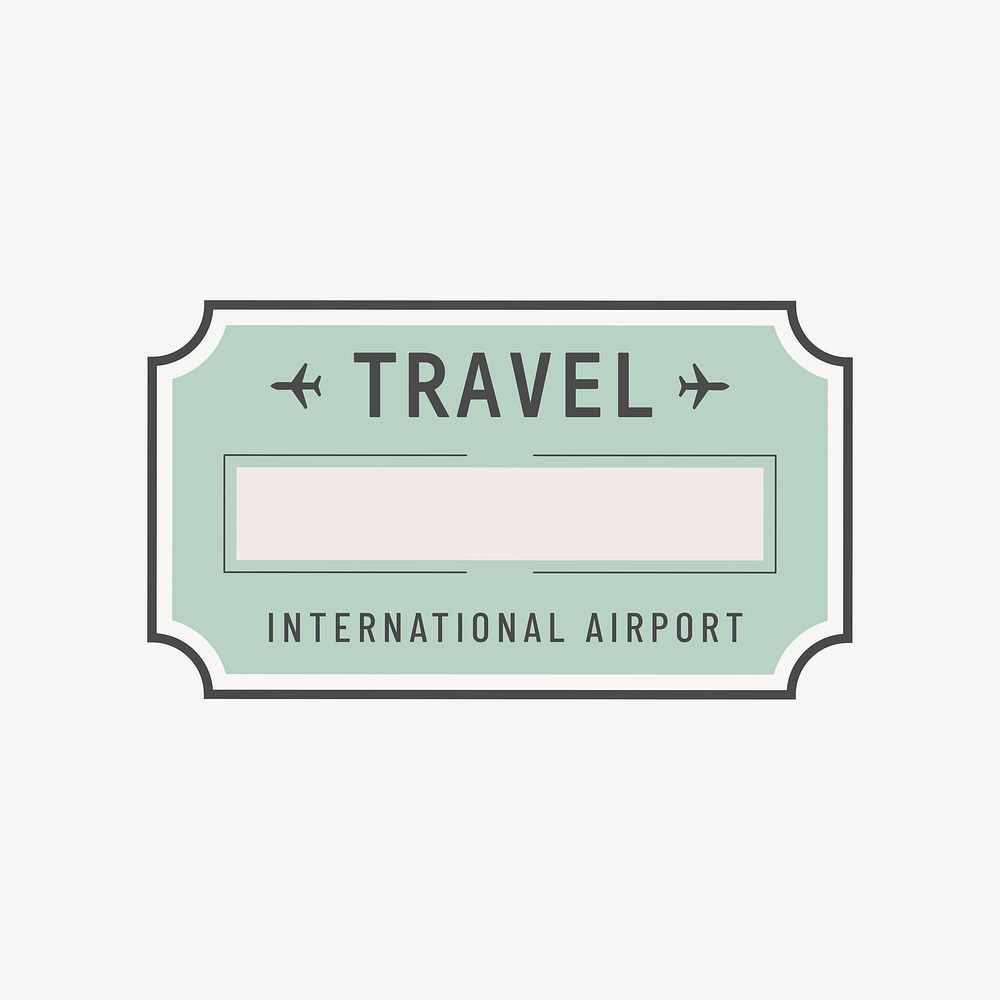 Mint green travel badge isolated design