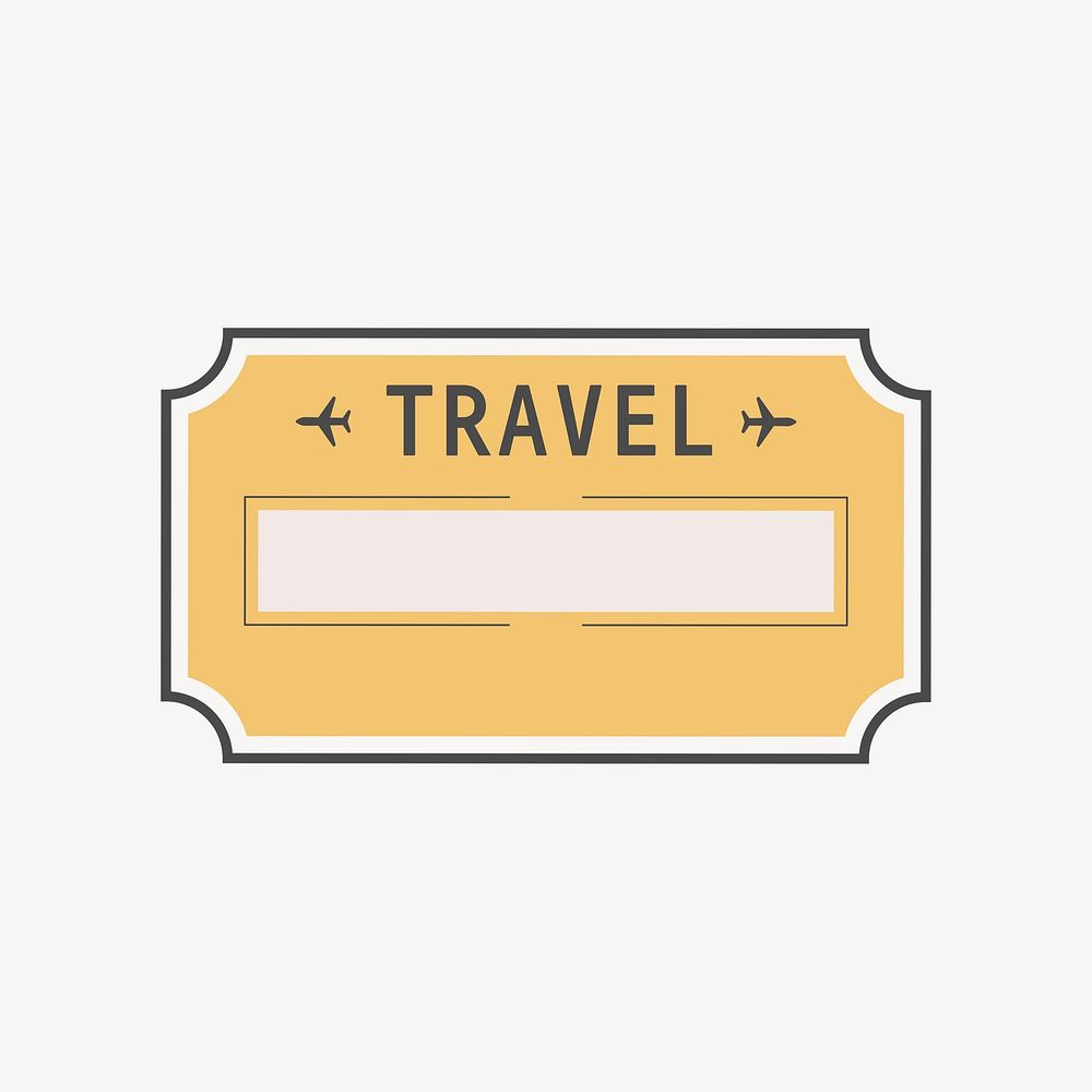 Yellow travel badge vector | Free Vector - rawpixel
