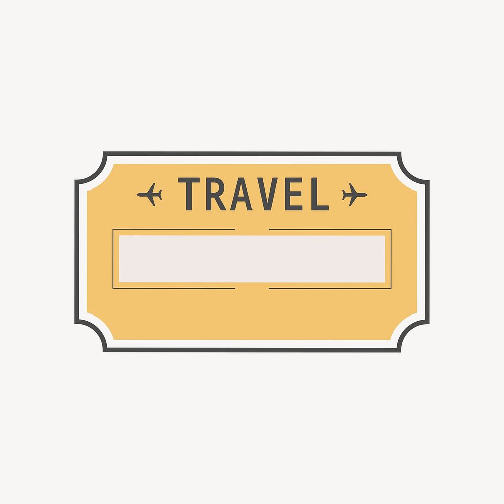 Yellow travel badge isolated design