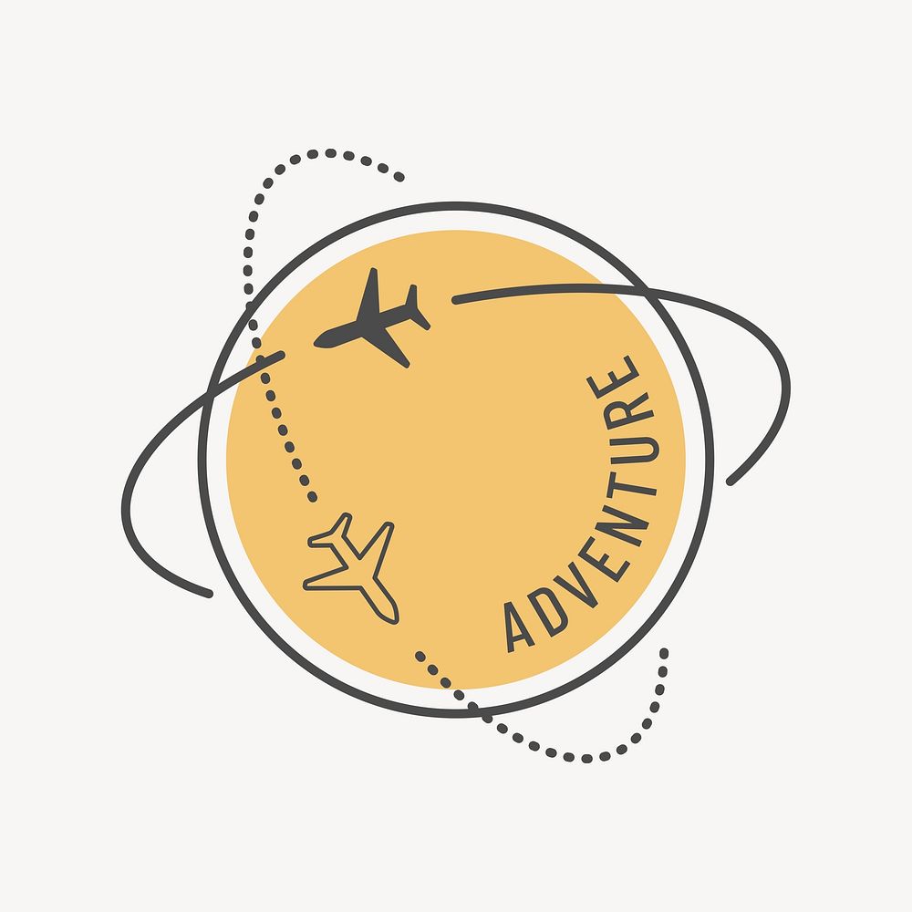 Yellow air travel icon vector