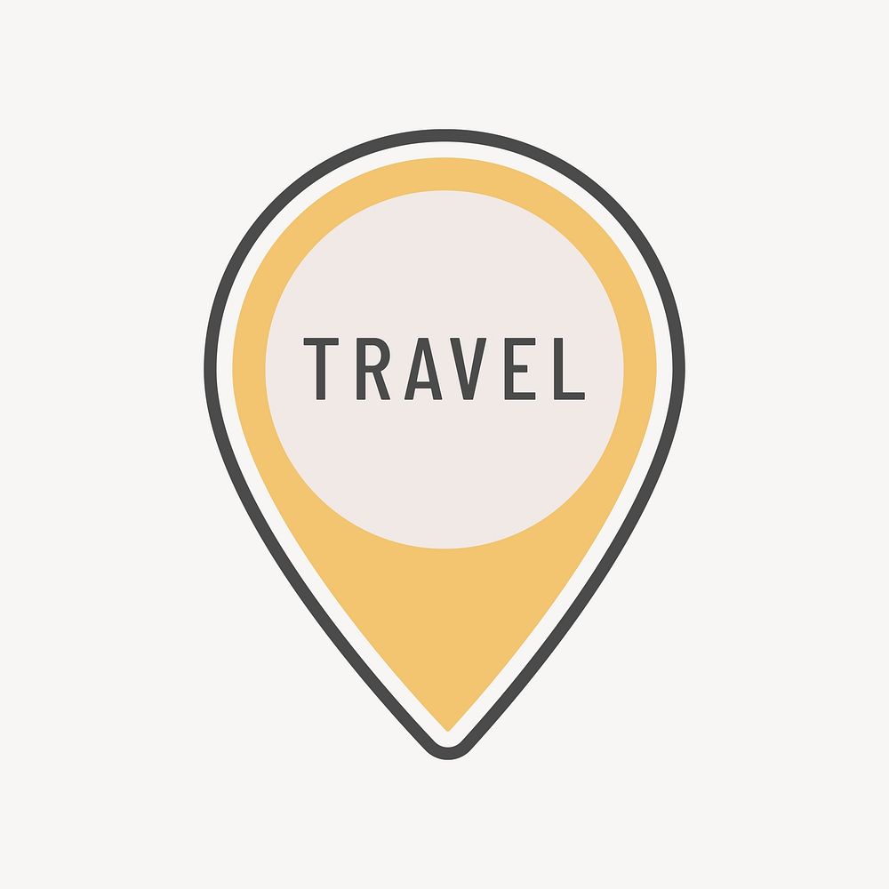 Yellow location pin icon vector