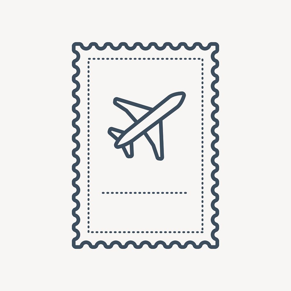 Air postage stamp isolated design
