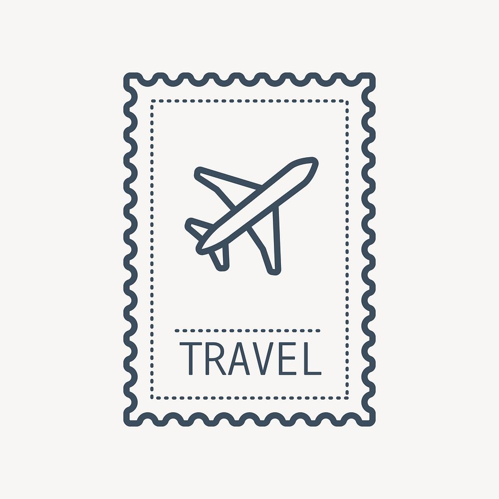 Plane postage stamp isolated design