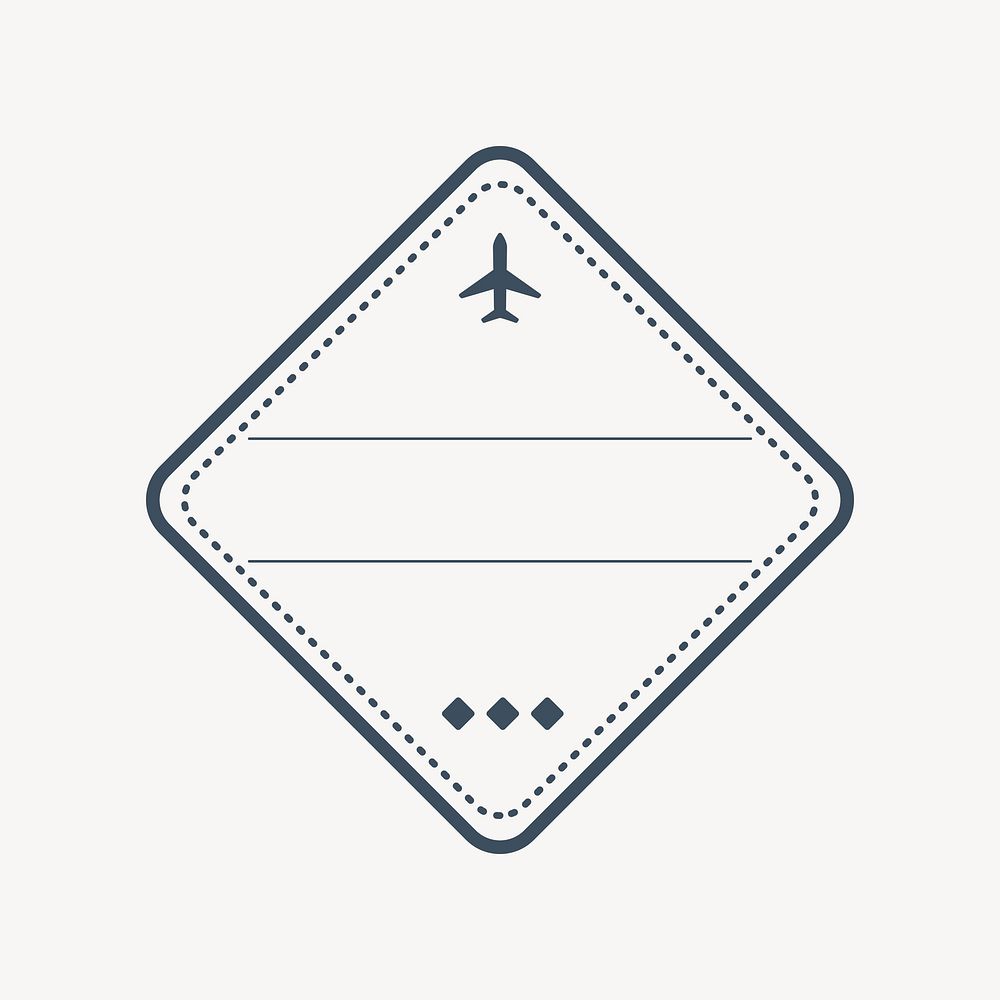 Geometric plane travel badge vector