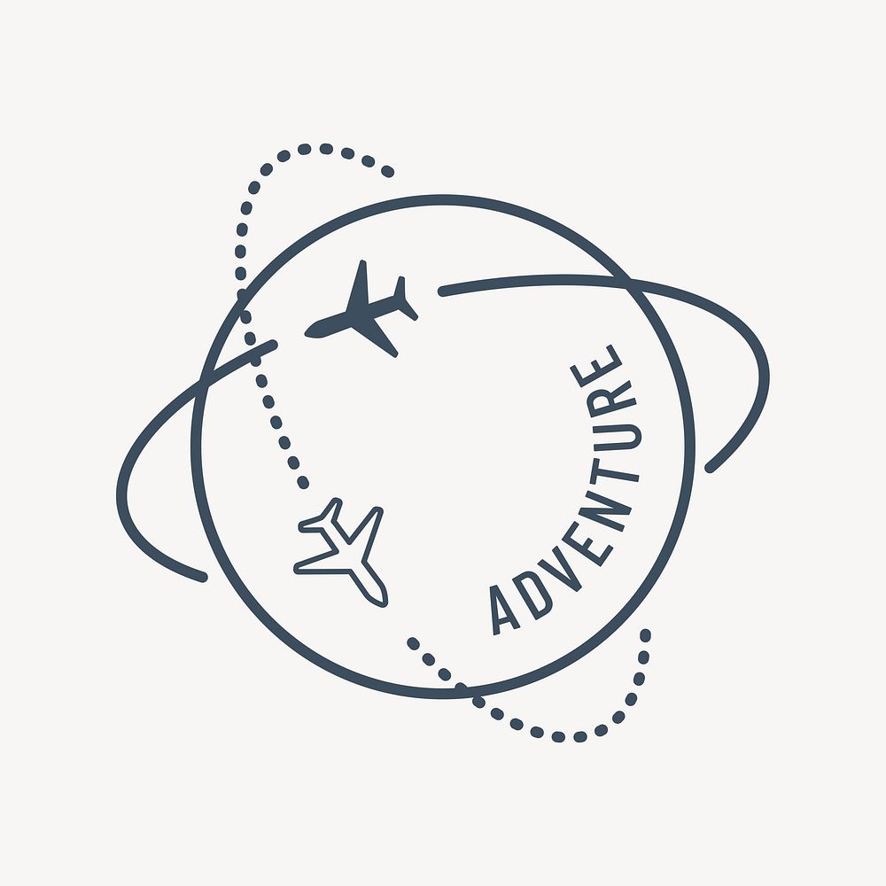 Global travel line icon vector