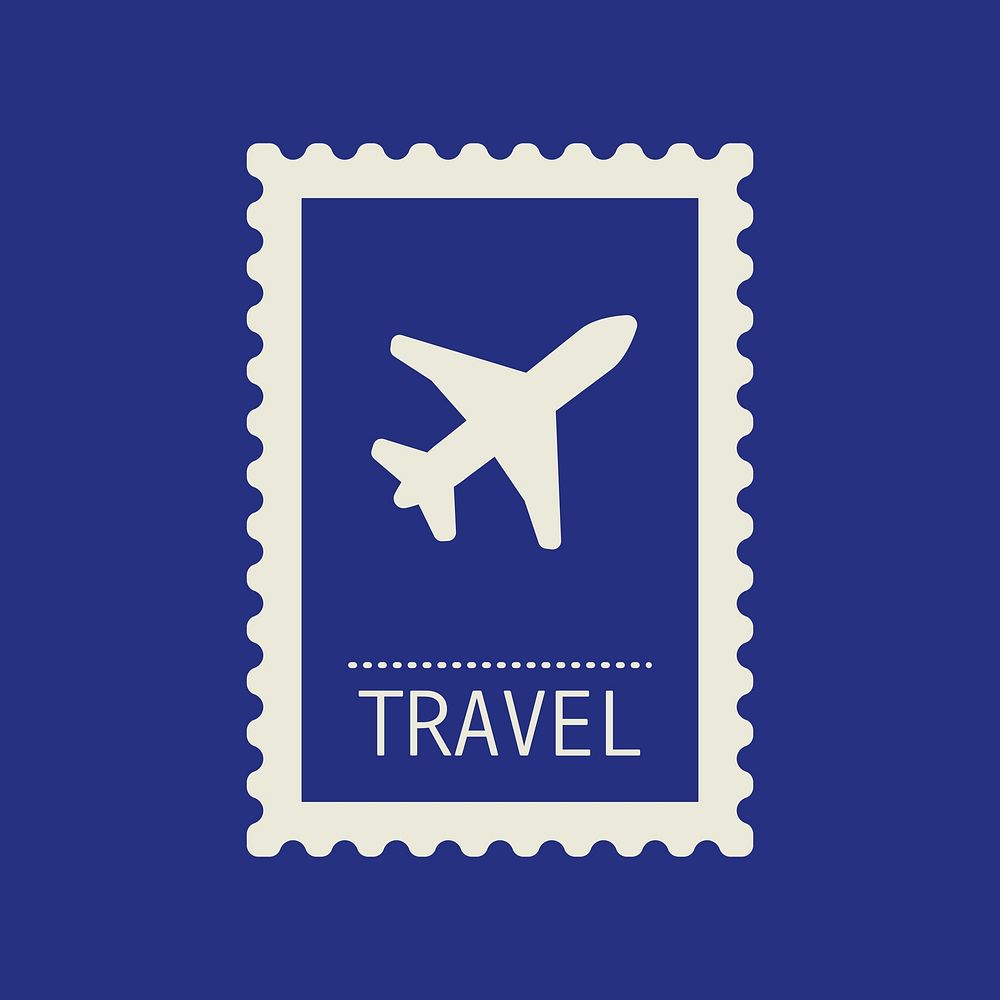 Blue travel stamp vector