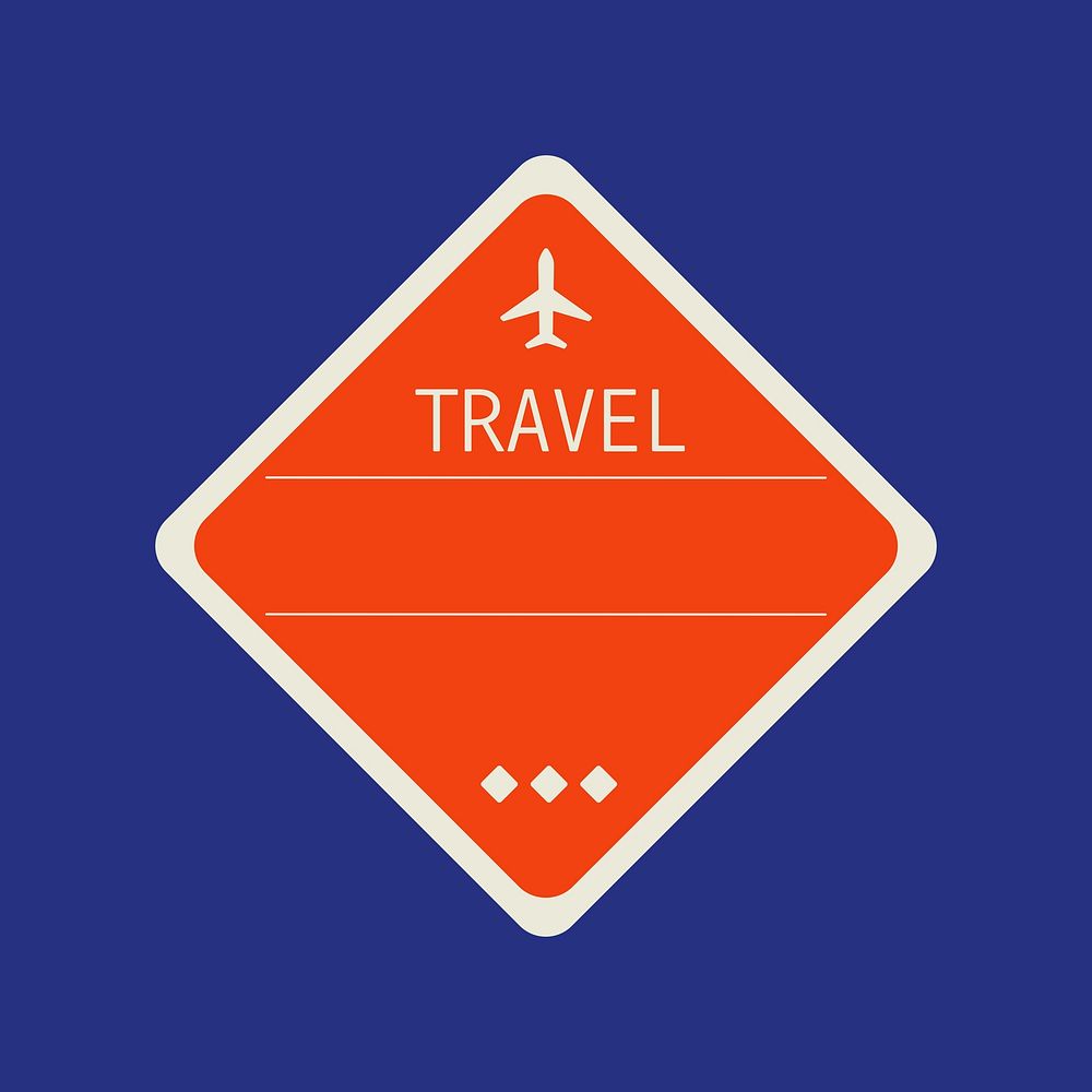 Red travel badge vector