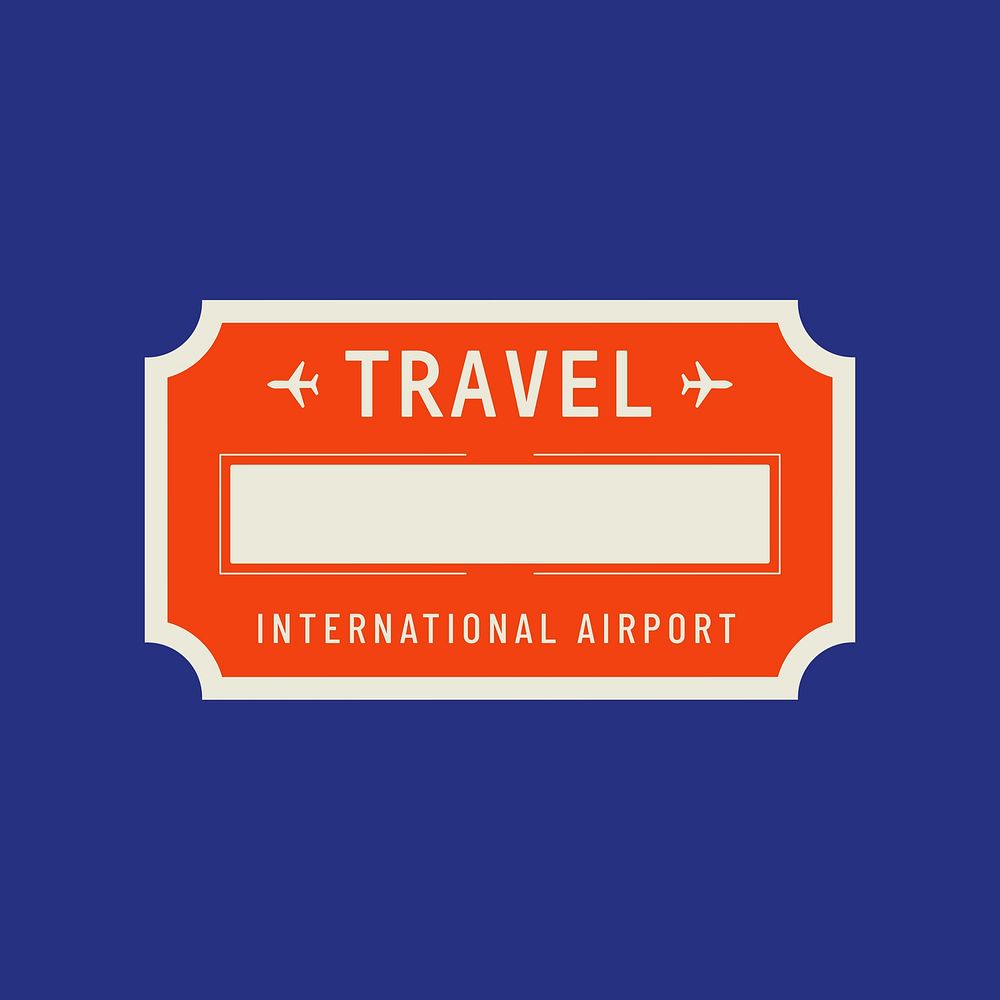 Red airport badge vector