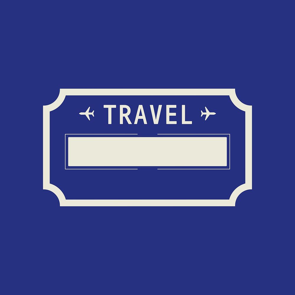 Blue travel badge isolated design