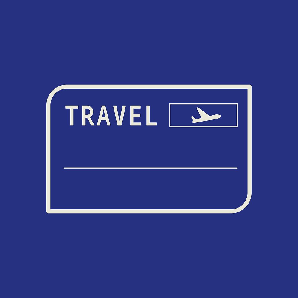 Blue air travel badge vector