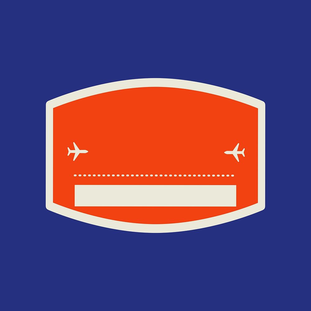 Red airplane badge isolated design