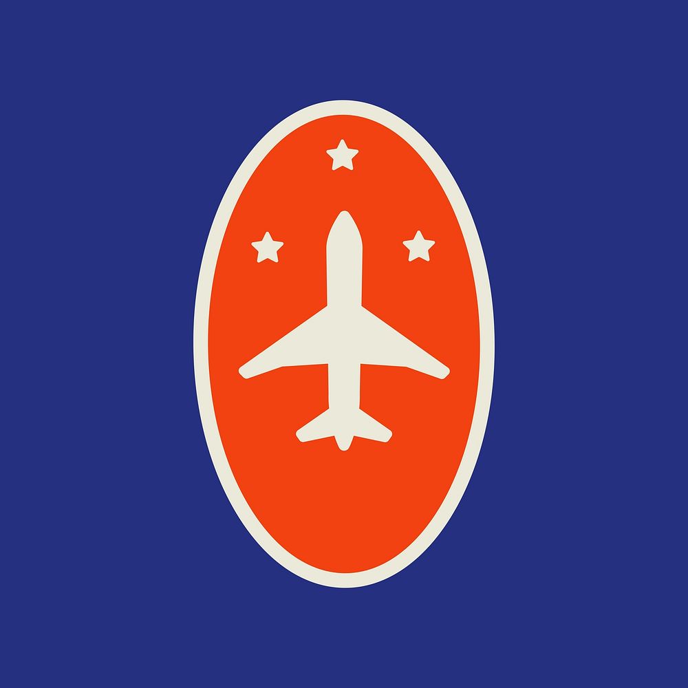 Red airplane badge vector
