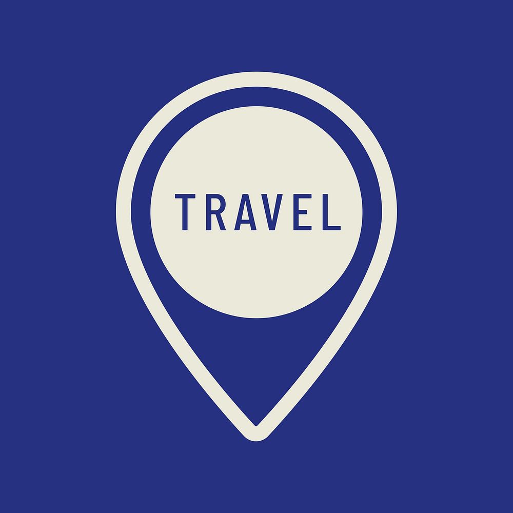 Blue travel pin isolated design