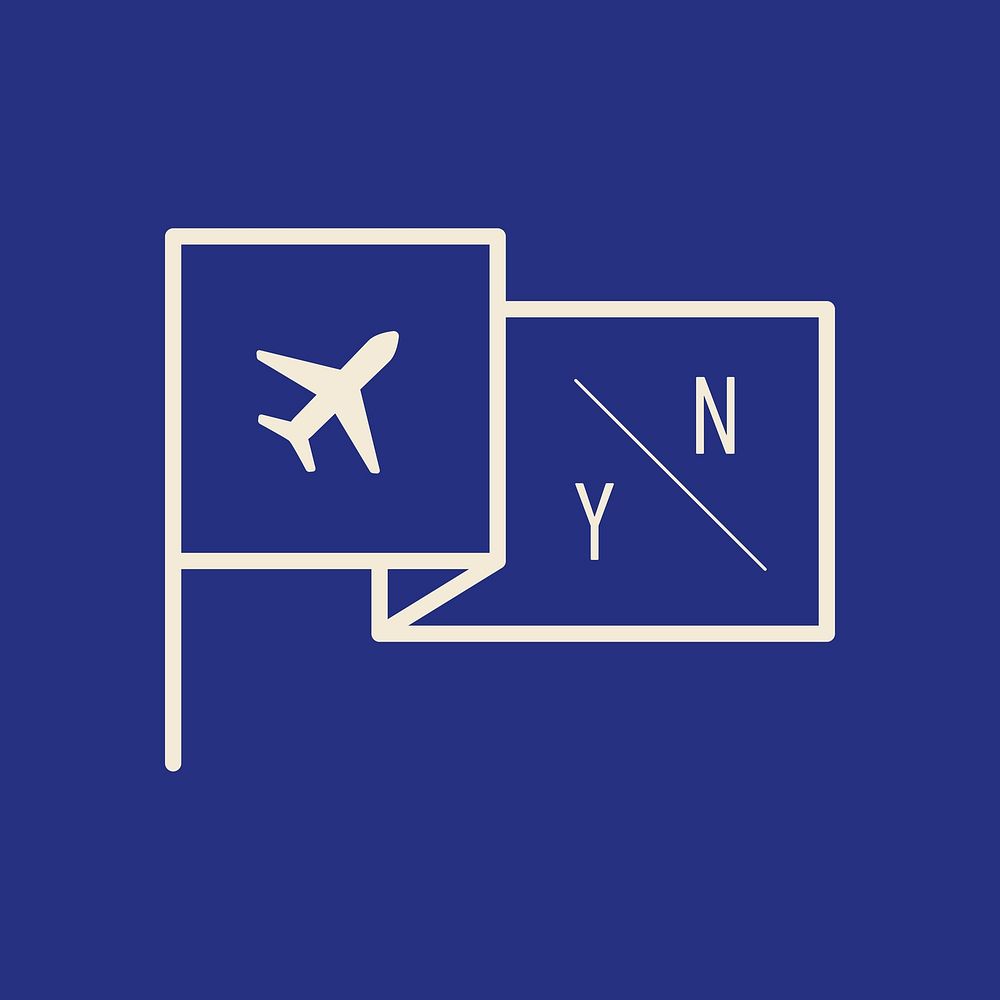 Blue travel flag isolated design