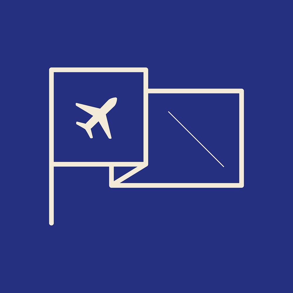 Blue travel flag isolated design