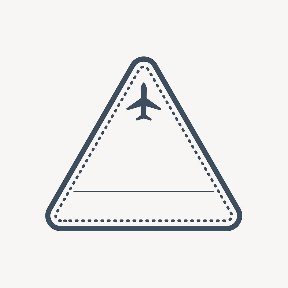 Triangle airplane badge vector