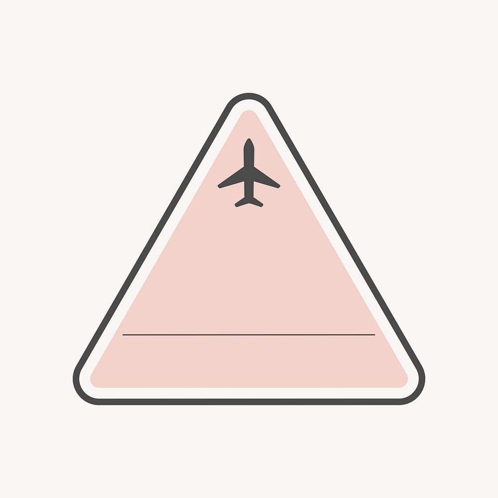 Pink airport badge vector