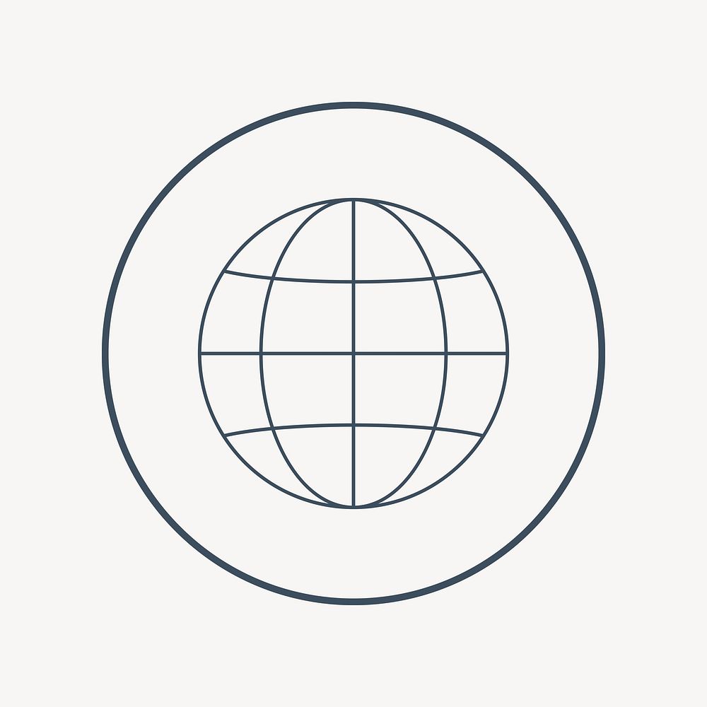 Simple grid globe icon isolated design