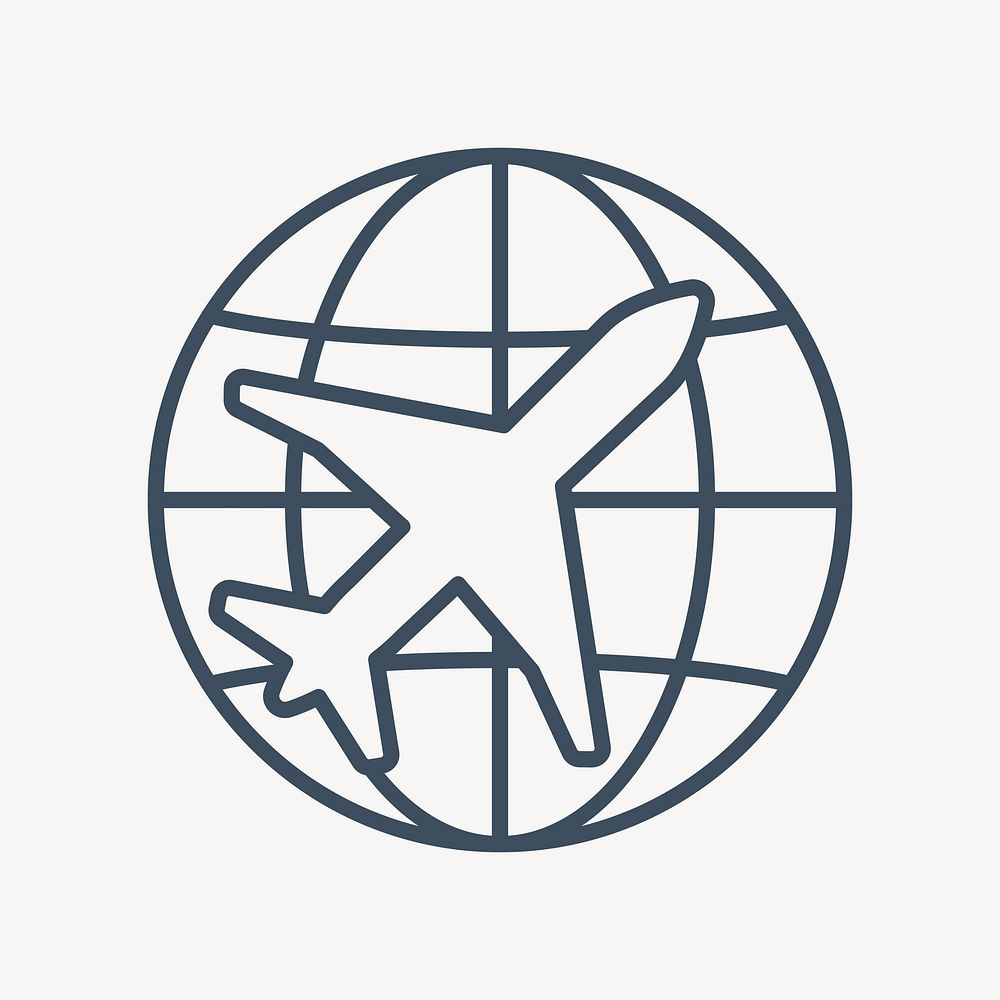 Travel grid globe icon vector
