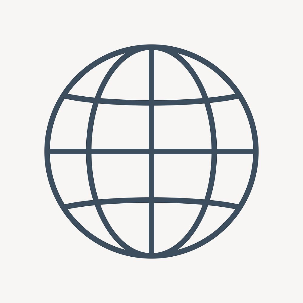 Simple grid globe icon isolated design