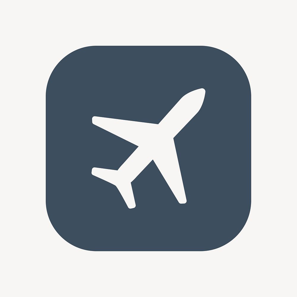 Square airplane icon isolated design
