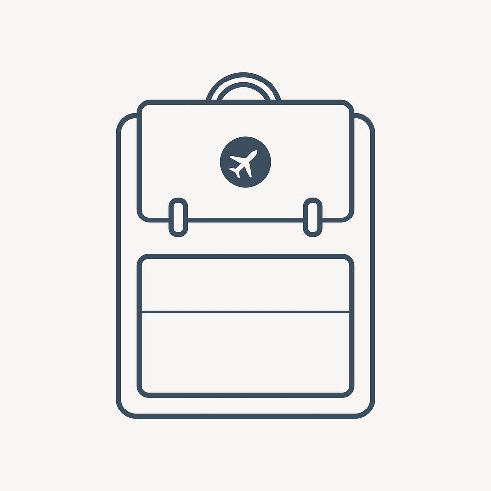 Green travel backpack icon vector