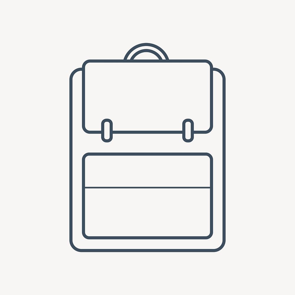 Simple school backpack icon isolated design