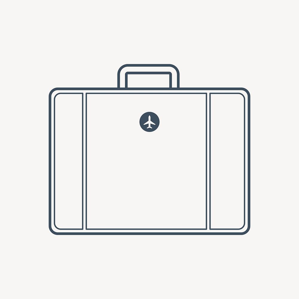 Simple travel briefcase icon isolated design