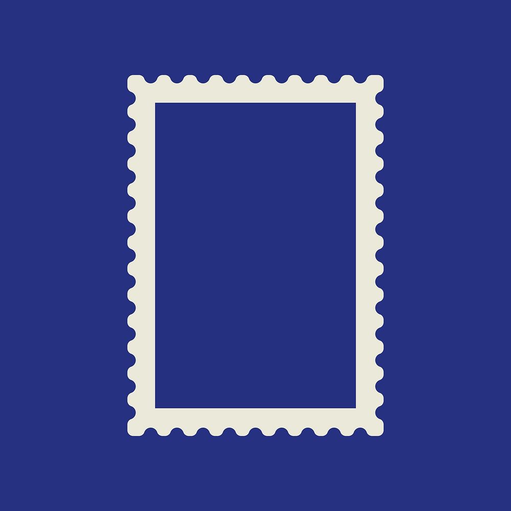 Blue postage stamp isolated design